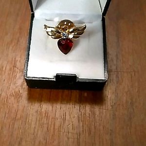 Vintage Avon Ruby Heart Pin